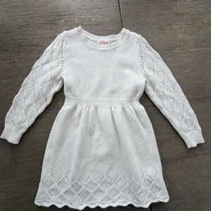 Cat & Jack Cream Knit Kids Dress 3T